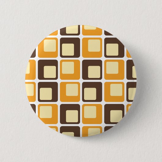 70s Retro Square Shapes Pattern Ronde Button 5,7 Cm (Voorkant)