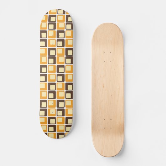 70s Retro Square Shapes Pattern Skateboard (Voorkant)