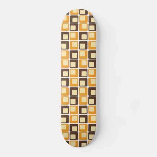 70s Retro Square Shapes Pattern Skateboard (Voorkant)