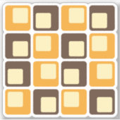 70s Retro Square Shapes Pattern Sticker (Voorkant)