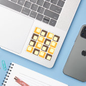 70s Retro Square Shapes Pattern Sticker (Laptop met iPhone)