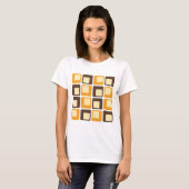 70s Retro Square Shapes Pattern T-shirt (Voorkant volledig)
