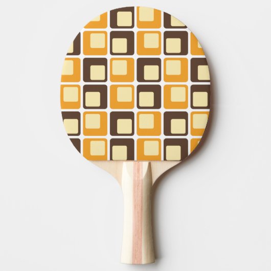 70s Retro Square Shapes Pattern Tafeltennisbatje (Voorkant)