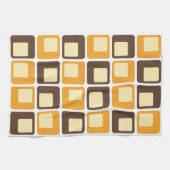 70s Retro Square Shapes Pattern Theedoek (Horizontaal)