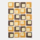 70s Retro Square Shapes Pattern Theedoek (Verticaal)