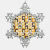 70s Retro Square Shapes Pattern Tin Sneeuwvlok Ornament (Voorkant)