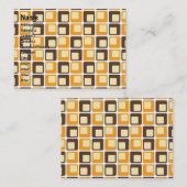 70s Retro Square Shapes Pattern Visitekaartje (Voorkant / Achterkant)