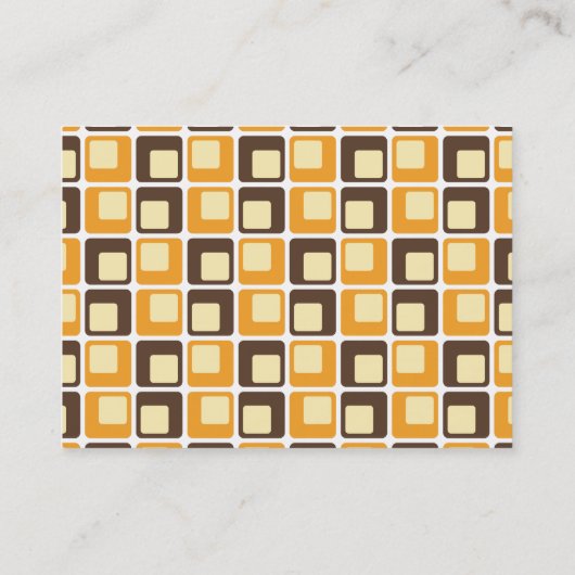 70s Retro Square Shapes Pattern Visitekaartje (Achterkant)