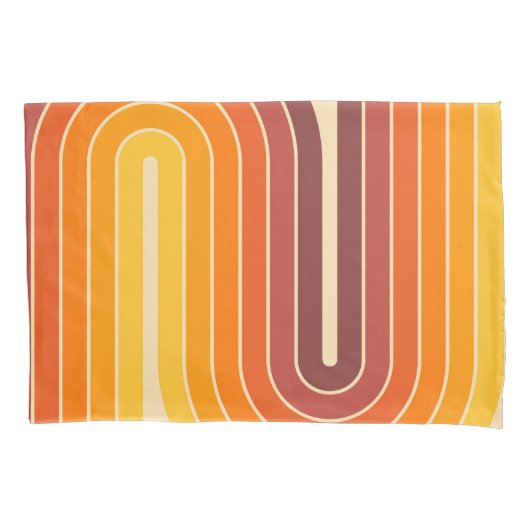 70s Retro  Stijl Geometrisch Ontwerp Kussensloop (Voorkant-Links)