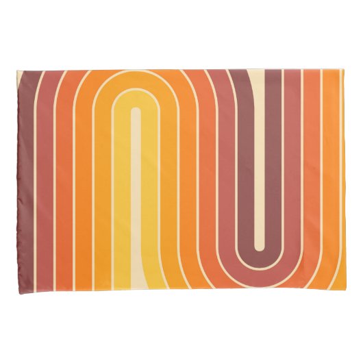 70s Retro  Stijl Geometrisch Ontwerp Kussensloop (Voorkant-Rechts)