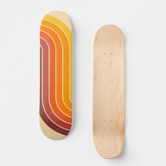 70s Retro Stijl Geometrisch Ontwerp Skateboard (Voorkant)