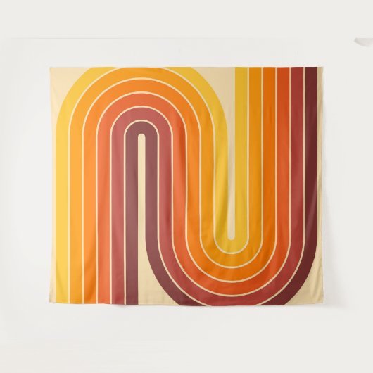 70s Retro  Stijl Geometrisch Ontwerp Wandkleed (Voorkant (horizontaal))