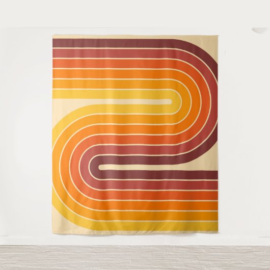 70s Retro  Stijl Geometrisch Ontwerp Wandkleed (Voorkant)