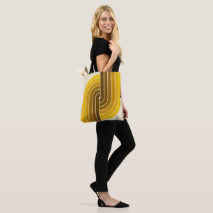 70s Retro Stijl Geometrische Patroon Draagtas