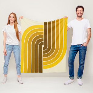 70s Retro  Stijl Geometrische Patroon Fleece Deken