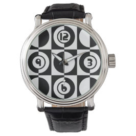 70s Retro Stijl Geometrische Patroon Horloge