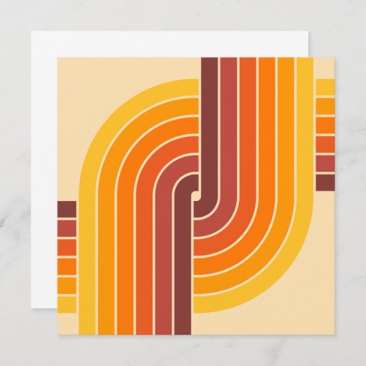 70s Retro Stijl Geometrische Patroon Kaart (Voorkant / Achterkant)