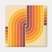 70s Retro Stijl Geometrische Patroon Magneet (Voorkant)