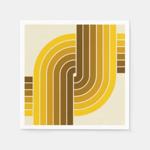 70s Retro  Stijl Geometrische Patroon Servet