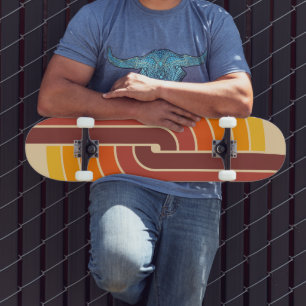 70s Retro  Stijl Geometrische Patroon Skateboard