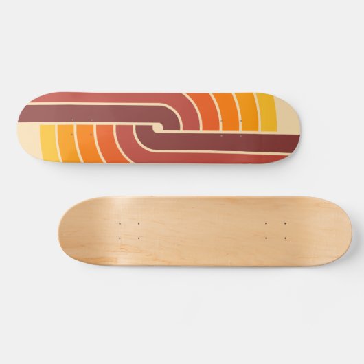 70s Retro Stijl Geometrische Patroon Skateboard (Horizontaal)