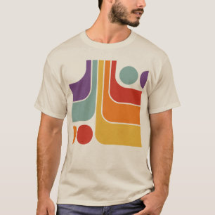70s Retro Stijl Geometrische Patroon T-shirt