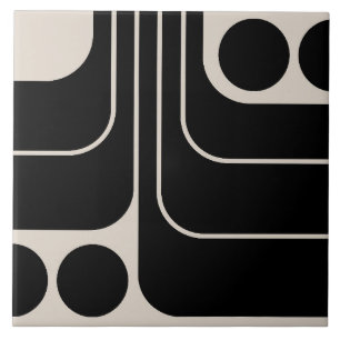 70s Retro  Stijl Geometrische Patroon Tegeltje