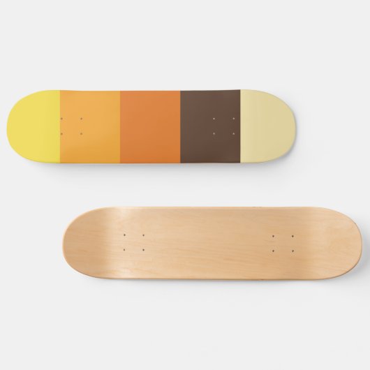 70s Retro Striped Color Pattern Skateboard (Horz)