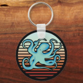 70s Retro Style Octopus Sleutelhanger (Voorkant)