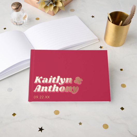 70's Retro Super Viva Magenta Mariage (Recto ouvert)