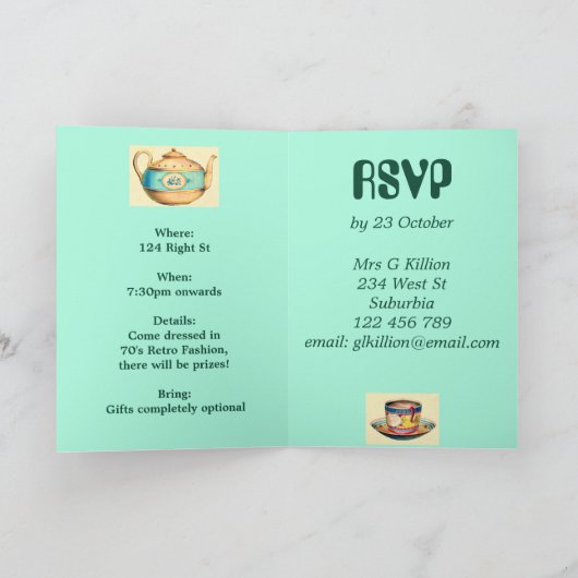 70s Retro Verjaardag Uitnodiging (Binnen)