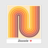 70s Retro Vintage Style Geometric Design Sticker (Vel)