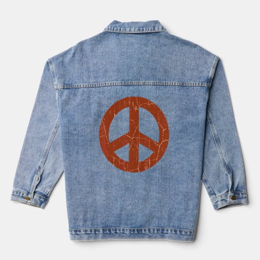 70s Retro  vredesbord Denim Jacket (Achterkant)