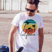 70s Retro zonsondergang: california strand T-shirt