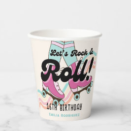 70s Rock en Roll Schaatsen Party Favorieten Papieren Bekers