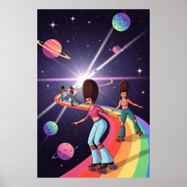 70s Rolschaatsers Kosmische Regenboog Poster