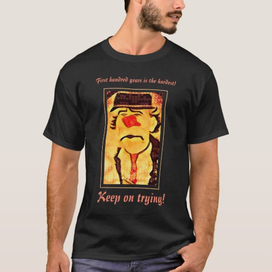 70s Sad Clown Drawing (D1) Editable T-shirt (Voorkant)
