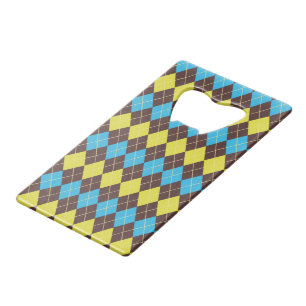 70s Schotse Tartan-Patroon Kredietkaart Flessenopener