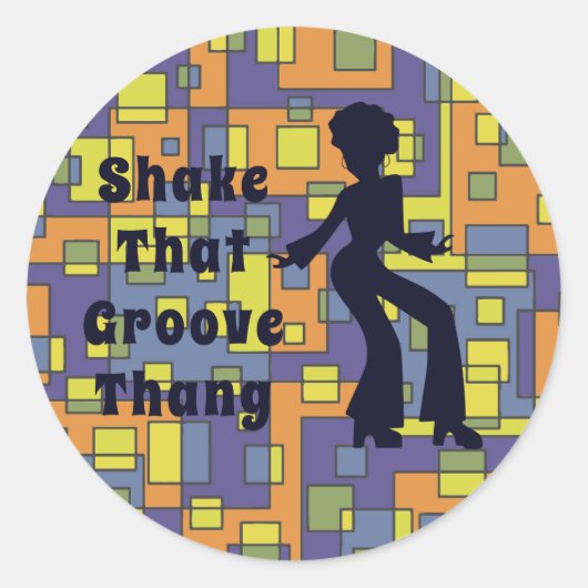 70s Shake dat Groove Thang Ronde Sticker (Voorkant)