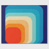 70s Square Rainbow Cadeaupapier (Vlak)