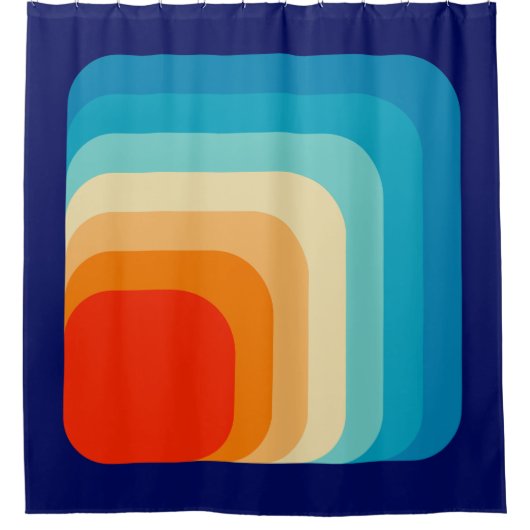 70s Square Rainbow Douchegordijn (Voorkant)