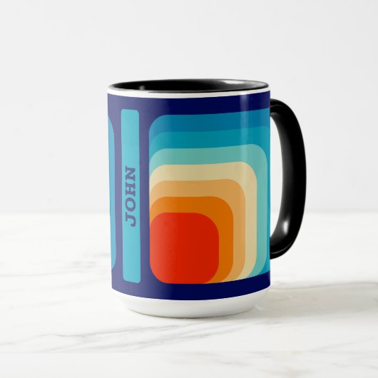 70s Square Rainbow Mok (Voorkant rechts)