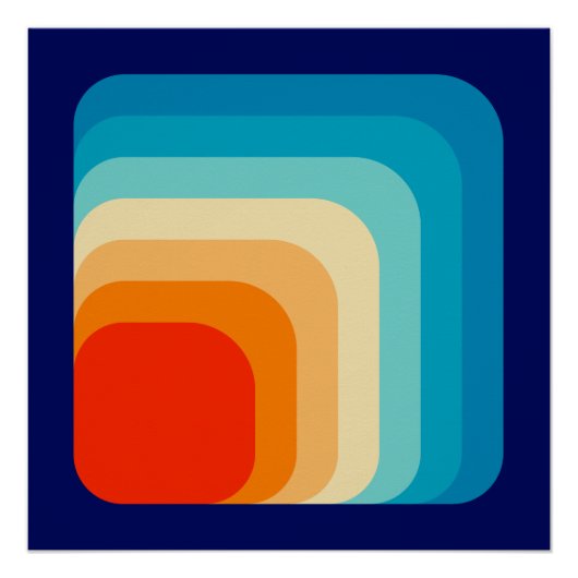 70s Square Rainbow Perfect Poster (Voorkant)