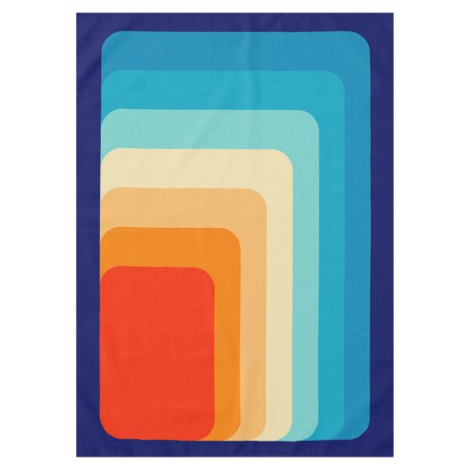70s Square Rainbow Tafelkleed (Voorkant)
