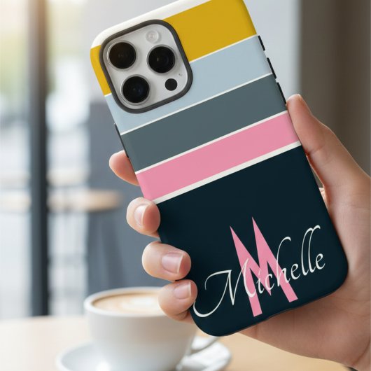70s  Stripe initialen voor girale grammen Case-Mate iPhone Case