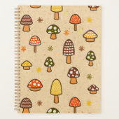 70s Style Retro Mushrooms Spiral Notebook (Devant)