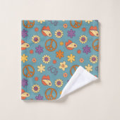 70s Style Towel Retro Boho Eclectic Bath Art (Gant de toilette)