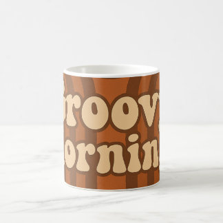 70s Style with Orange & Brown Geometric Design Koffiemok
