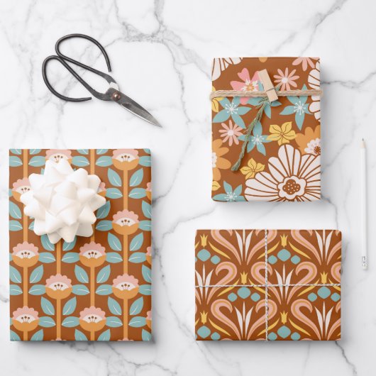 70's Summer Retro Pattern | Papieren pakbladen Inpakpapier Vel (Voorkant)