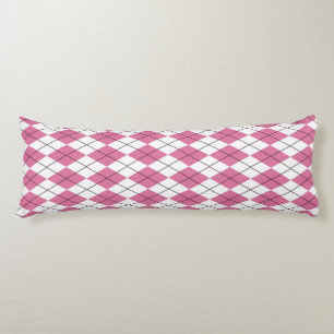 70s Tartan-Patroon Roze Lichaamskussen